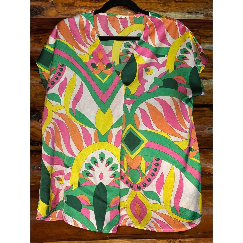 Jodifl Bold Patterned Blouse Size Small‎